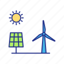 environment, green energy, solar panel, windmill
