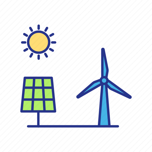 Environment, green energy, solar panel, windmill icon - Download on Iconfinder