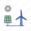 environment, green energy, solar panel, windmill 