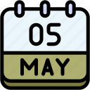 calendar, may, five, date, monthly, time, and, month, schedule