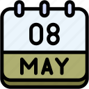 calendar, may, eight, date, monthly, time, and, month, schedule
