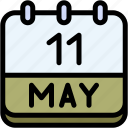calendar, may, eleven, date, monthly, time, and, month, schedule