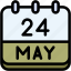 calendar, may, twenty, four, date, monthly, month, schedule 