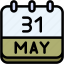 calendar, may, thirty, one, date, monthly, time, and, month, schedule