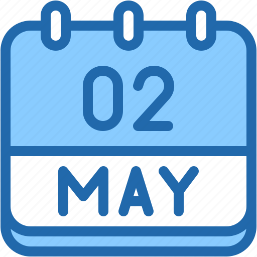 Calendar, may, two, 2, date, monthly, time icon - Download on Iconfinder