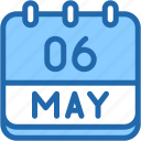 calendar, may, six, date, monthly, time, and, month, schedule