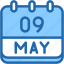 calendar, may, nine, date, monthly, time, and, month, schedule 