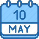 calendar, may, ten, date, monthly, time, and, month, schedule