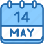 calendar, may, fourteen, date, monthly, time, and, month, schedule 