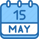 calendar, may, fifteen, date, monthly, time, and, month, schedule