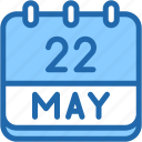calendar, may, twenty, two, date, monthly, time, and, month, schedule