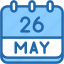 calendar, may, twenty, six, date, monthly, time, month, schedule 