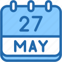 calendar, may, twenty, seven, date, monthly, time, month, schedule
