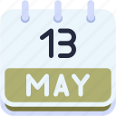 calendar, may, thirteen, date, monthly, time, and, month, schedule