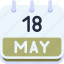 calendar, may, eighteen, date, monthly, time, and, month, schedule 