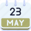 calendar, may, twenty, three, date, monthly, month, schedule 