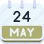 calendar, may, twenty, four, date, monthly, time, month, schedule 