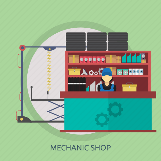 Business, garage, mechanic, mechanic shop, shop, sticker icon - Download on Iconfinder