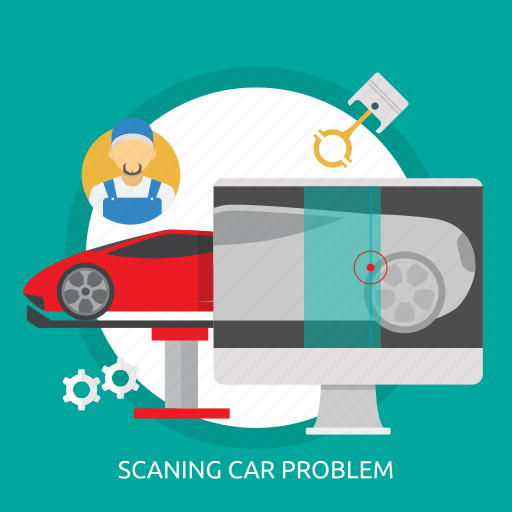 Car, mechanic, problem, scaning, scaning car problem, screen icon - Download on Iconfinder