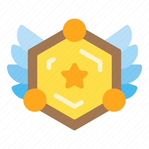 Award, badge, medal, shield, wings icon - Download on Iconfinder