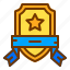 badge, honor, ribbon, shield, star, veteran 