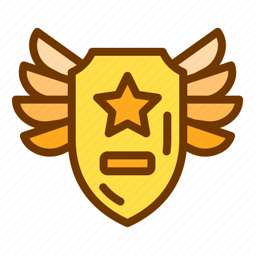 Award, badge, medal, shield, wings icon - Download on Iconfinder