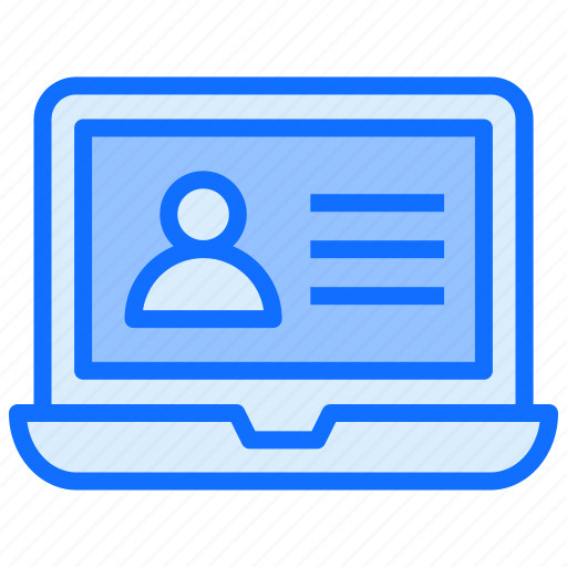 Laptop, user, interview, person icon - Download on Iconfinder