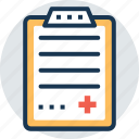 clipboard, medical report, patient card, prescription, rx