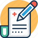 document, medical clipboard, patient card, prescription, rx