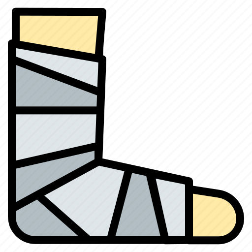 Broken, leg, ankle, bone, injury, bandage icon - Download on Iconfinder