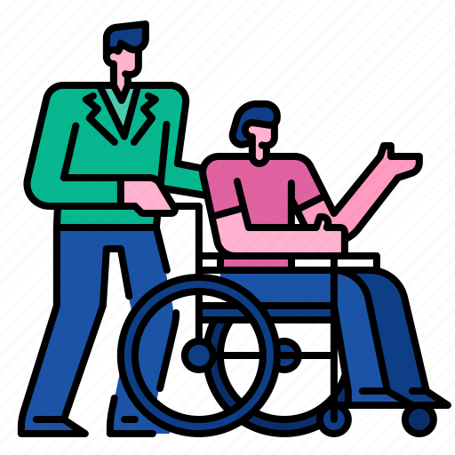 Wheelchair, disabled, care, help, handicapped, disability icon - Download on Iconfinder