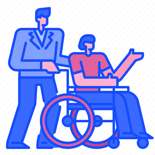 Wheelchair, disabled, care, help, handicapped, disability icon - Download on Iconfinder