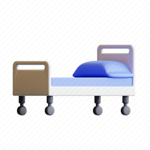 Bed, hospital, room, patient, treatment, sick, clinic 3D illustration - Download on Iconfinder