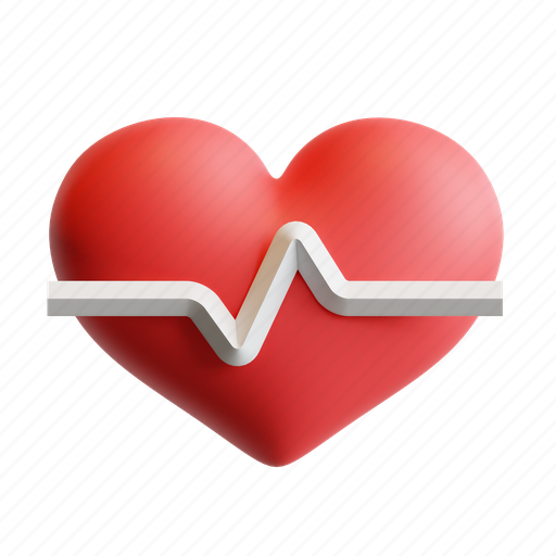 Heart, rate, beat, medical, health, healthcare, pulse 3D illustration - Download on Iconfinder