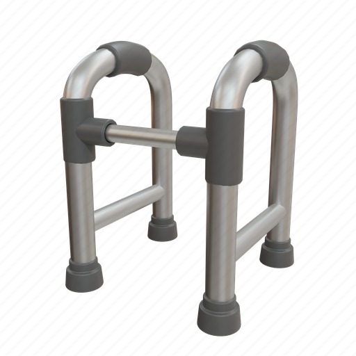 Health, health care, hospital, disable, support, walking support, crutches 3D illustration - Download on Iconfinder