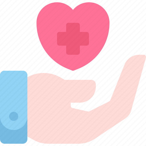 Healthcare, medical, heart, hand icon - Download on Iconfinder