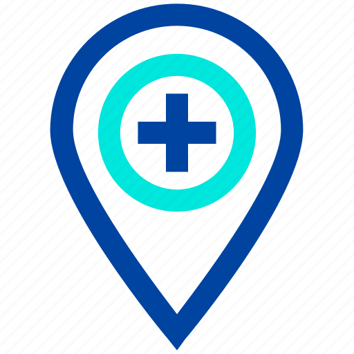 Hospital, hospital location, location, medical, pin icon - Download on Iconfinder