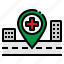 hospital, location, map, pin, placeholder 