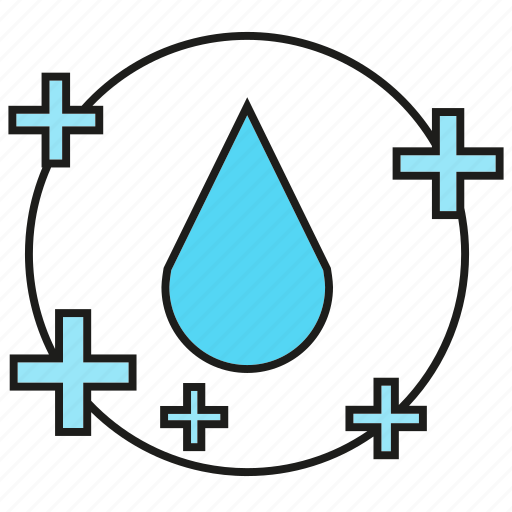 Drop, fluid, liquid, medical, plus, positive, water icon - Download on Iconfinder