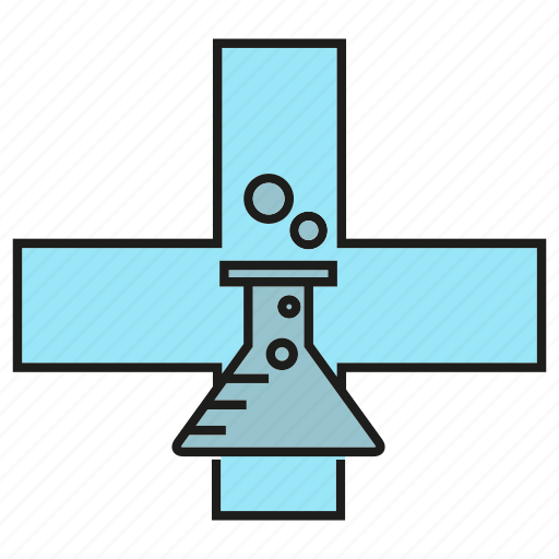 Cross, flask, lab, medical, medicine, tube icon - Download on Iconfinder