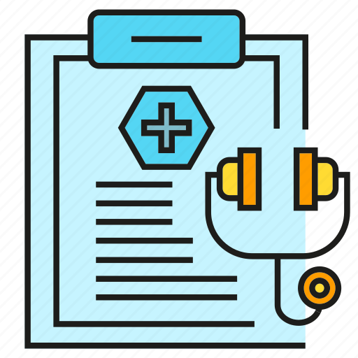 Clipboard, document, medical, medical instrumen, medical record, report, stethoscope icon - Download on Iconfinder