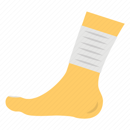 Foot bandage, foot injury, foot plaster, fractured ankle, orthopedic icon - Download on Iconfinder