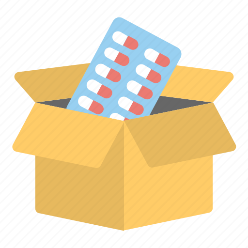 Delivery box, medicine delivery, medicine mail, medicine packaging, pharmacy icon - Download on Iconfinder