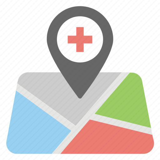Hospital location, hospital nearby, location pointer, medical clinic, placeholder icon - Download on Iconfinder