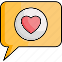 love, chatting, heart, chat, talk icon