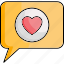 love, chatting, heart, chat, talk icon 