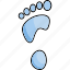 barefoot, footstep, human, walk, walk footprint icon 