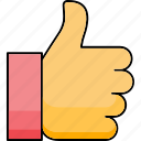 feedback, gesture, hand, thumbs, up icon