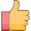 feedback, gesture, hand, thumbs, up icon 