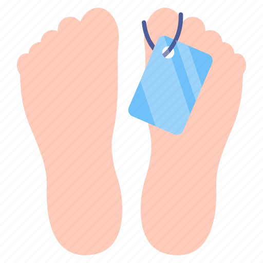 Dead body, foots, morgue tag, feet tag, toe tag icon - Download on Iconfinder
